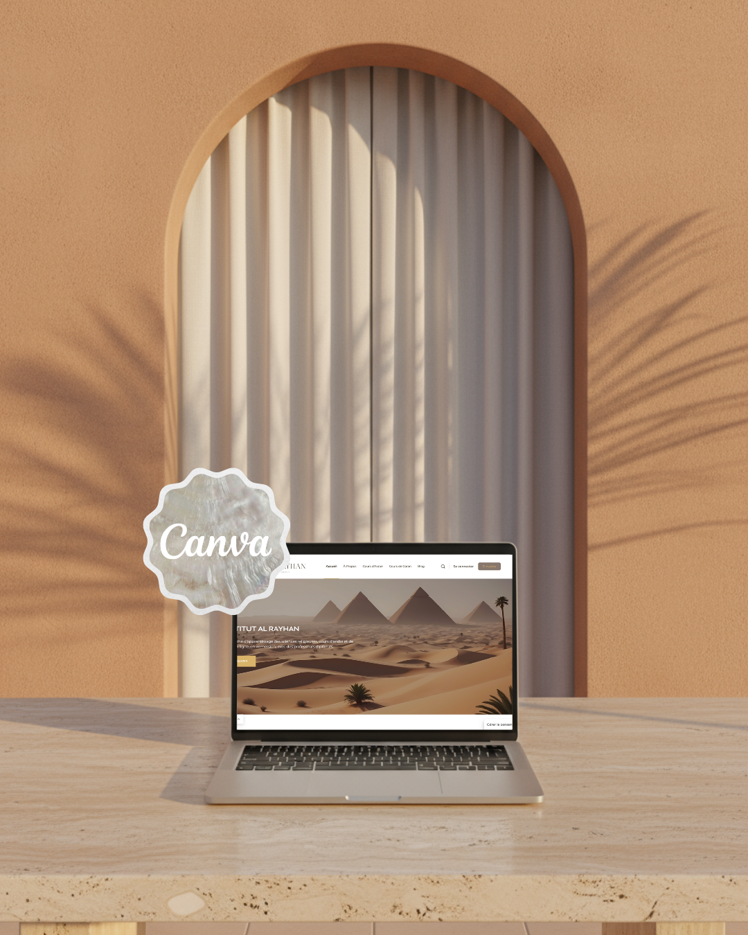 Kasbah Glow – Macbook Mockup Canva